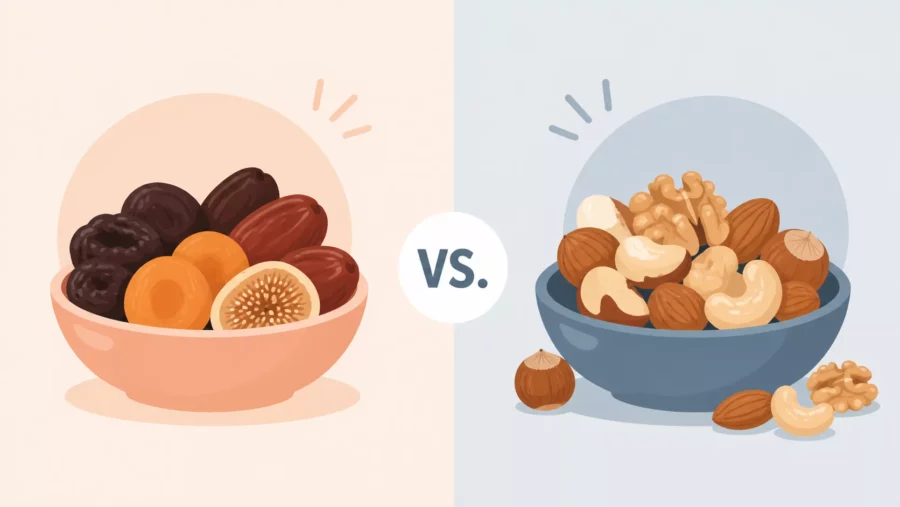 Frutas vs. frutos secos