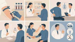 Fiz análises ao sangue e depois levei os resultados ao médico