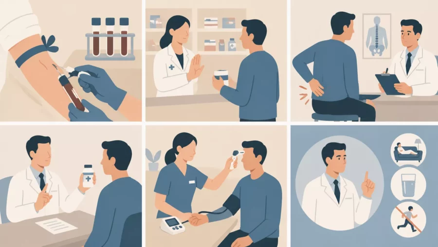 Fiz análises ao sangue e depois levei os resultados ao médico