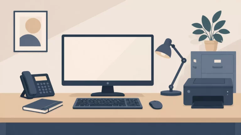 O monitor está ao centro