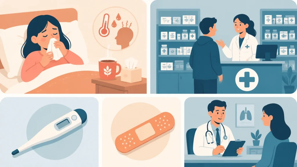 Na farmácia e no médico