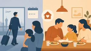 Menos viagens, mais família