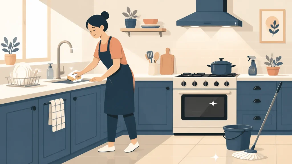 Uma cozinha a brilhar