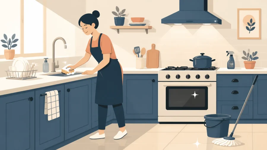 Uma cozinha a brilhar